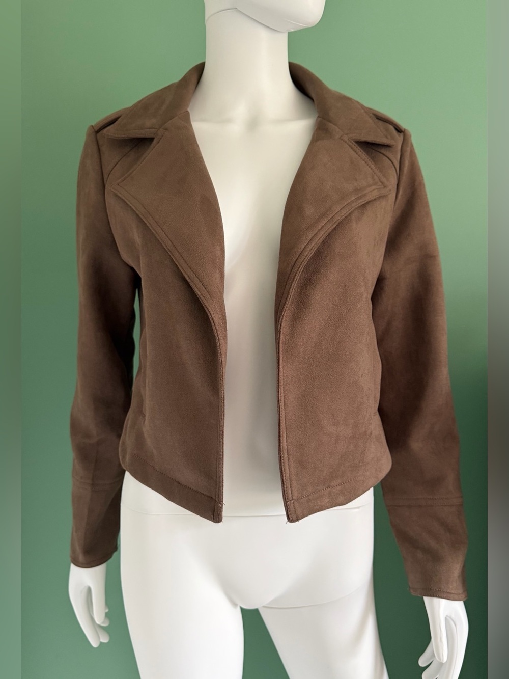 Philosophy Republic Clothing Brown Faux Suede Open-Front Jacket